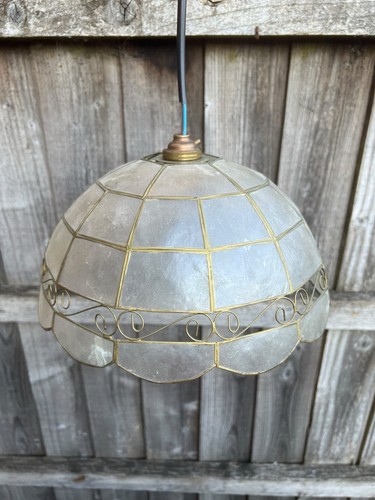 Vintage capiz shell pendant - vintage,