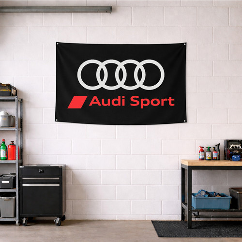Audi sport workshop wall flag - audi,