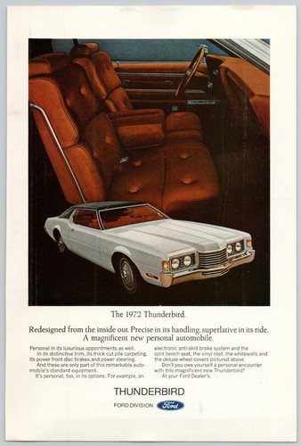 1972 ford thunderbird vintage - ford,
