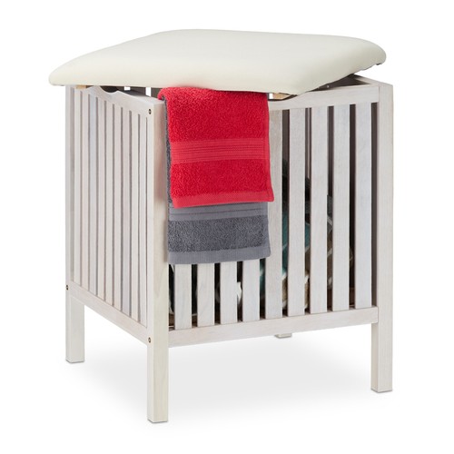 Washing basket with seat