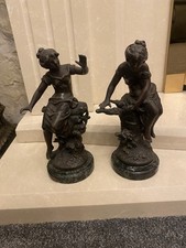 Pair Of Antique Bronze/Spelter