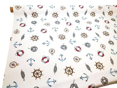 Nautical icons fabric anchors - nautical,