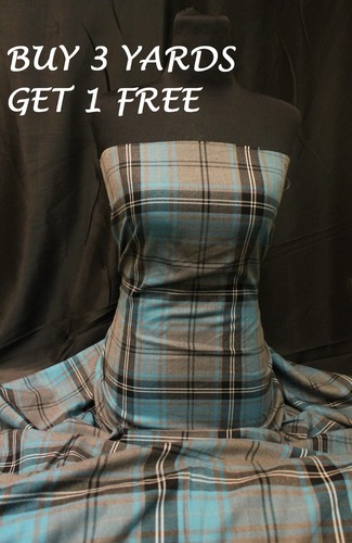 Genuine turquoise grey tartan - turquoise,