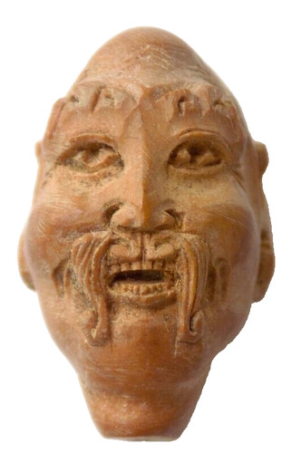 Antique carved nut - carved, wood