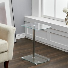 Sofa Side Table Sliver & Clear