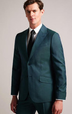 TED BAKER Suit Jacket Blazer Mens TB 3 UK M Byronj Green Slim Fit Wool NEW