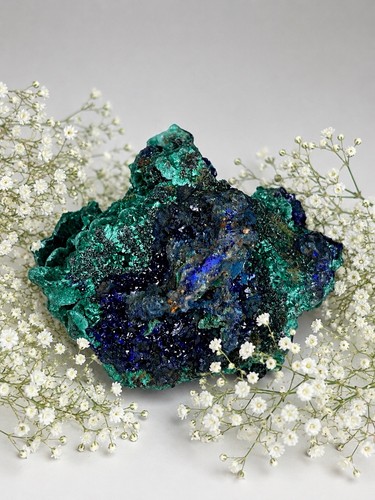 Azurite malachite geode - malachite,