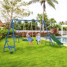 Outsunny Metal Swing Set for