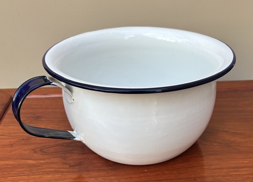 Vintage enamel chamber - vintage, pot