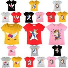 Girls Unicorn T-Shirt Dabbing