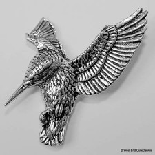 Hovering Kingfisher Pewter Pin
