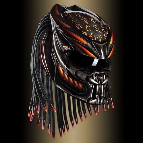 Custom predator helmet - helmet, orange