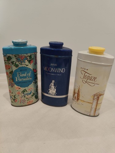 Avon vintage talcum - avon, 3x