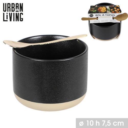 Tapas dish bowl gold spoon - dish,
