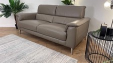 Sofology Illinois Leather 3 Seater in Trusty Soft Sheen Taupe