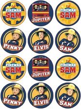 24 Fireman Sam Cup Cake Toppers Edible Party Decorations