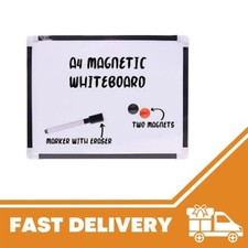 Small A4 Magnetic Whiteboard with White Dry Wipe Home Office School Memo Board