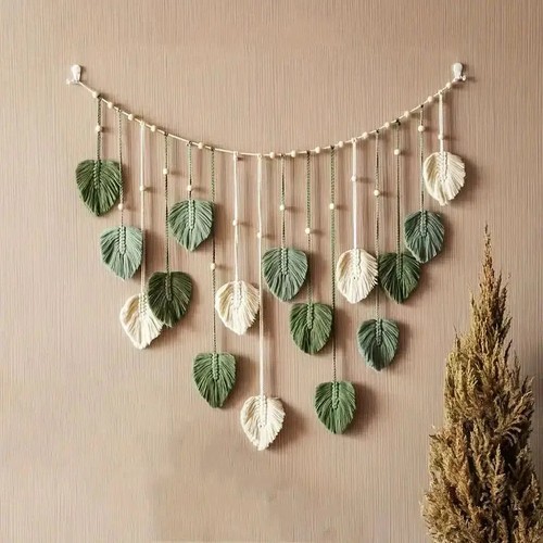 Macrame leaf wall hanging - leaf,