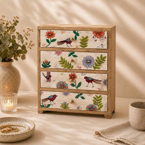 Drawer chest hand painted - 4,