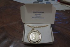 1977 Queen Elizabeth Silver Jubilee Half Penny Pendant - this is very rare
