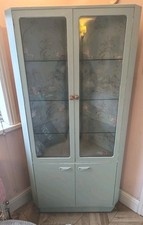 vintage corner display cabinet