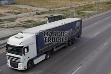 Truck Photo DAF XF Tarpaulin Semi Truck Kazakhstan White Sudre Transports #w7ab