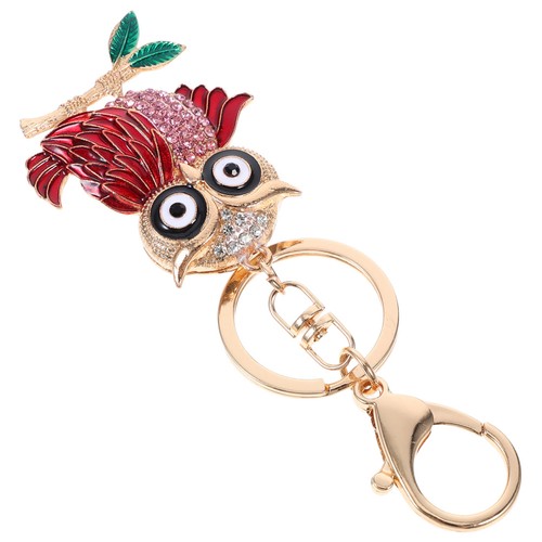 Red cute owl key - red, ring