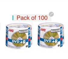 100 x JVC DVD+R 16x 4.7GB 120 mins Premium  Grade Blank Discs Spindle