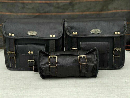 Motorcycle leather pouch - leather,