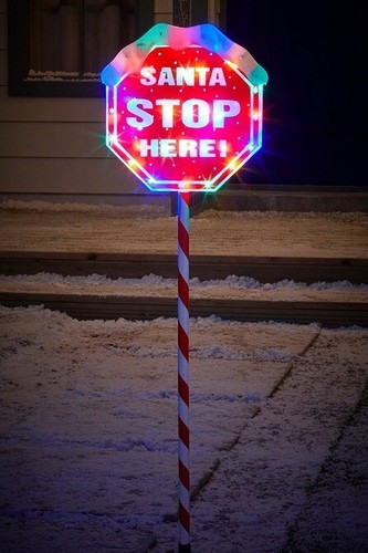 Santa stop here stake - stop,