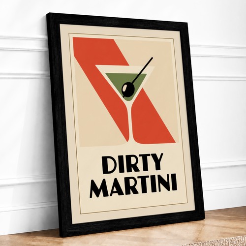 Dirty martini poster art deco - dirty,