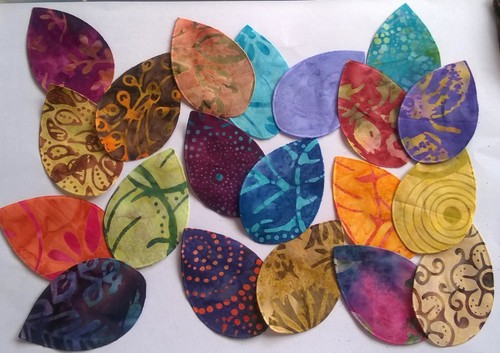 Batik leaves fabric pack - leaves,