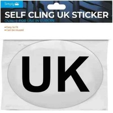 UK Car Inside Window Self Cling Sticker Non Scratch European EU Trip Road Legal