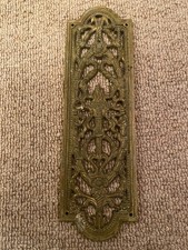 Reclaimed Vintage Decorative Brass Finger Door Plate  440g