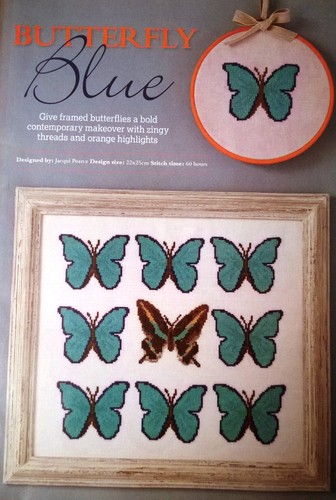 Butterfly blue cross stitch - butterfly,
