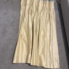 Gold Dupion Silk Pinch Pleat Curtains Fabric Laura Ashley - pair