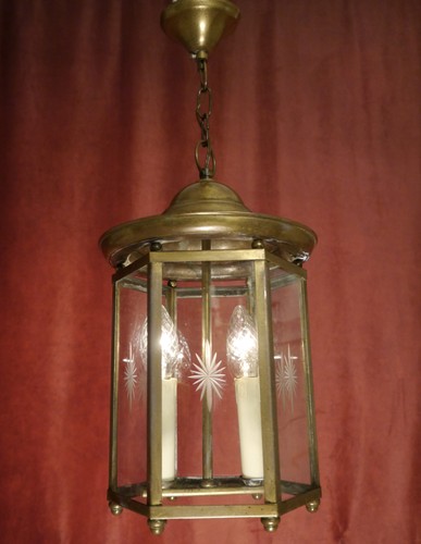 Antique old lantern chandelier - old,