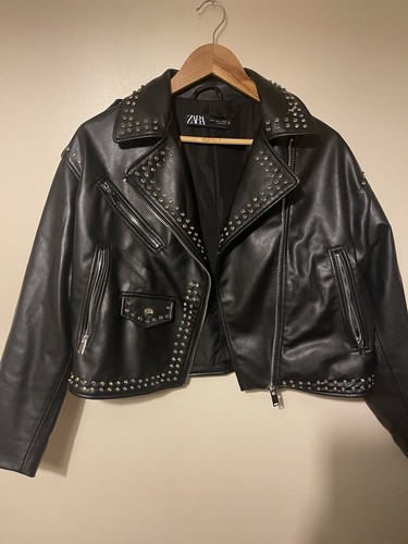 Zara studded biker jacket - zara,