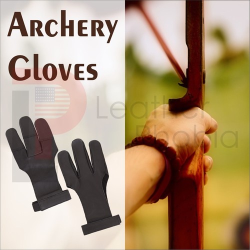 Archery glove leather - archery, three