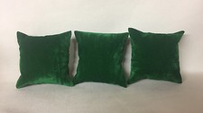3 x Vintage Green Suede Watch Bracelet Cushion Jewellery Display *Made in the UK