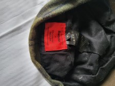 stunning Barbour Cap With Poppers On Side To  Let Flap Down