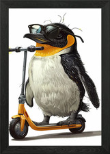 Barn Owl Scooter Framed Wall