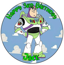 Toy Story Buzz Lightyear Personalized 7.5 inch edible icing cake topper