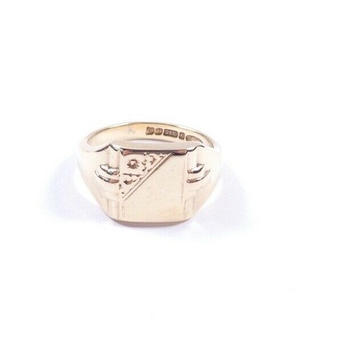 Gents yellow gold ring - ring, signet