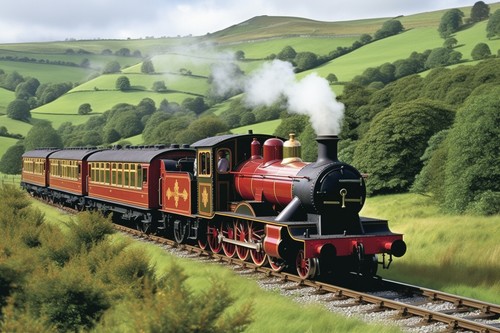 Steam train canvas - canvas, picture