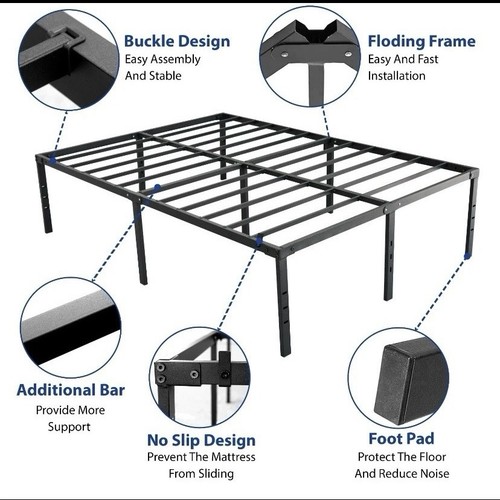 Double metal beds frame - metal, modern