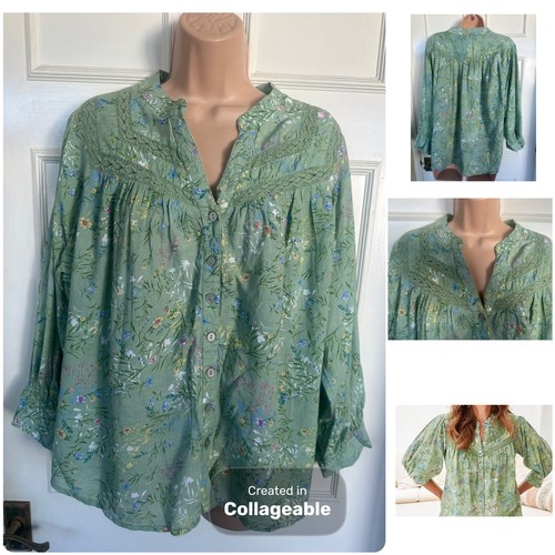 Cotton traders green floral - traders,
