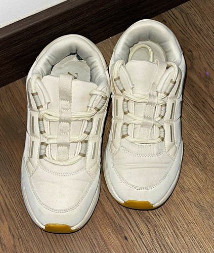 Zara white low top - low, lace