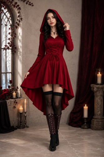 Burgundy medieval cloak - burgundy,
