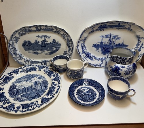 Antique job lot blue - antique,